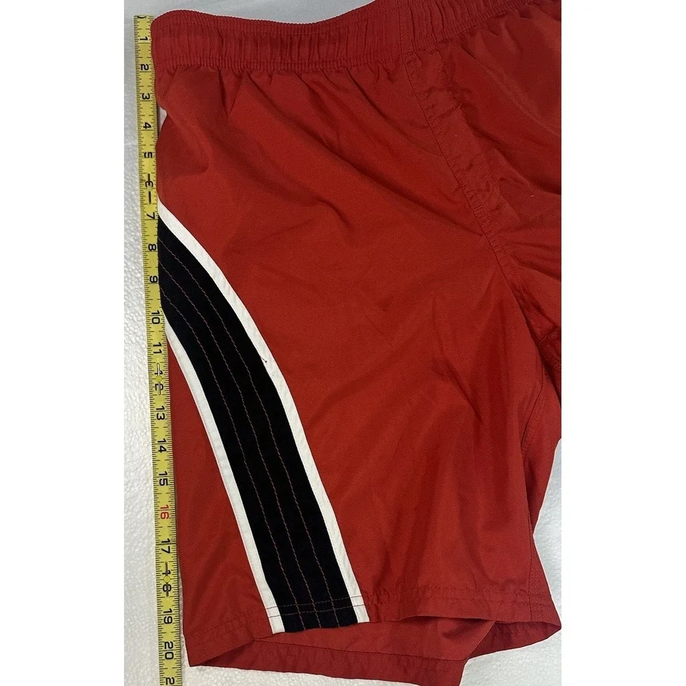 Nike Red Black Men's‎ Swim Trunks Size L Pockets - Vintage Nike Swim Shorts